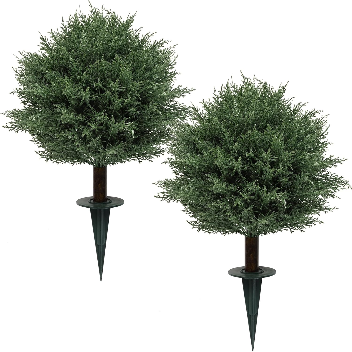 Artificial Cedar Topiary Ball Trees Set of 2