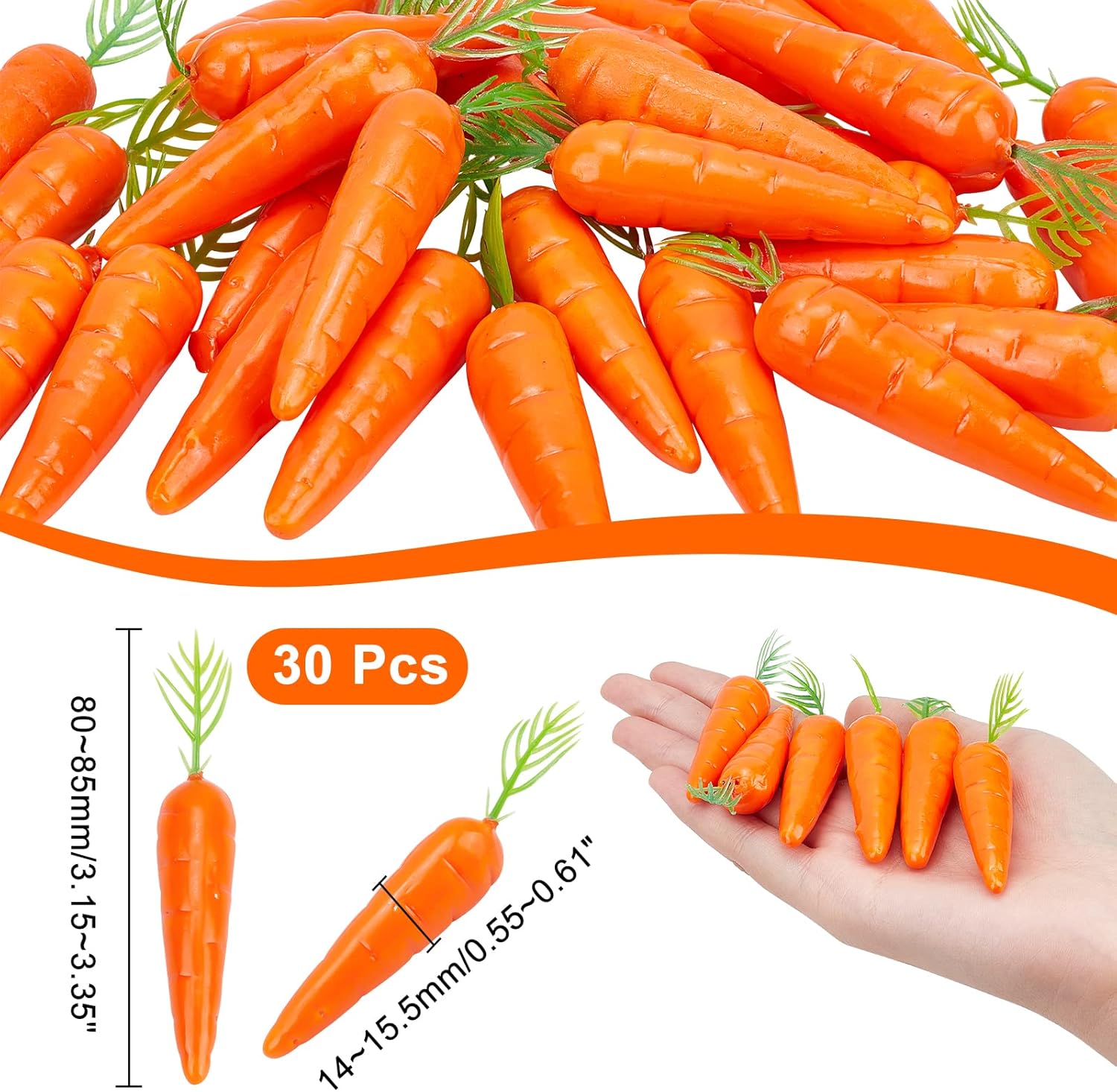 CHGCRAFT 30Pcs Mini Artificial Carrots Realistic Decor
