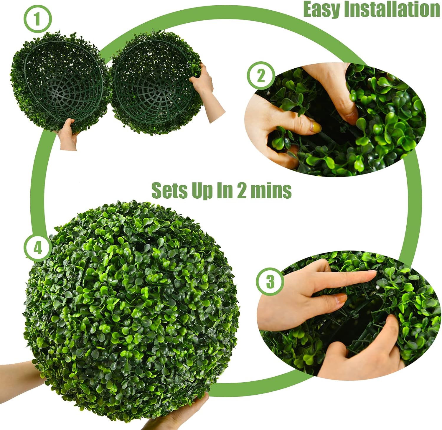 Goplus 2 PCS 157 Inch Artificial Topiary Ball Decor