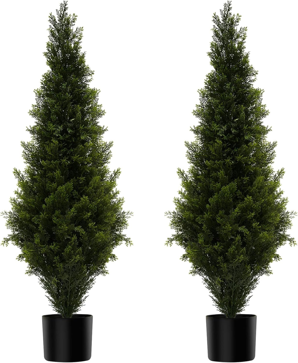 ENGREEN Artificial Cedar Topiary Trees 4FT Tall 2 Set