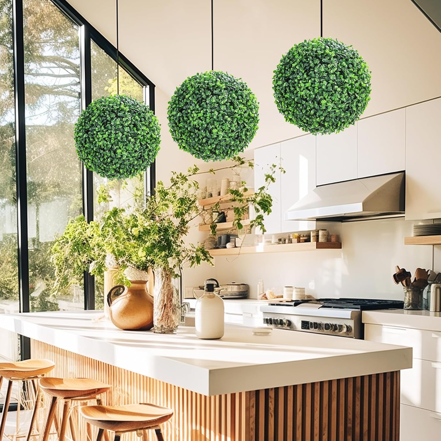 GarveeHome Artificial Topiary Balls 2 Pcs Outdoor Decor