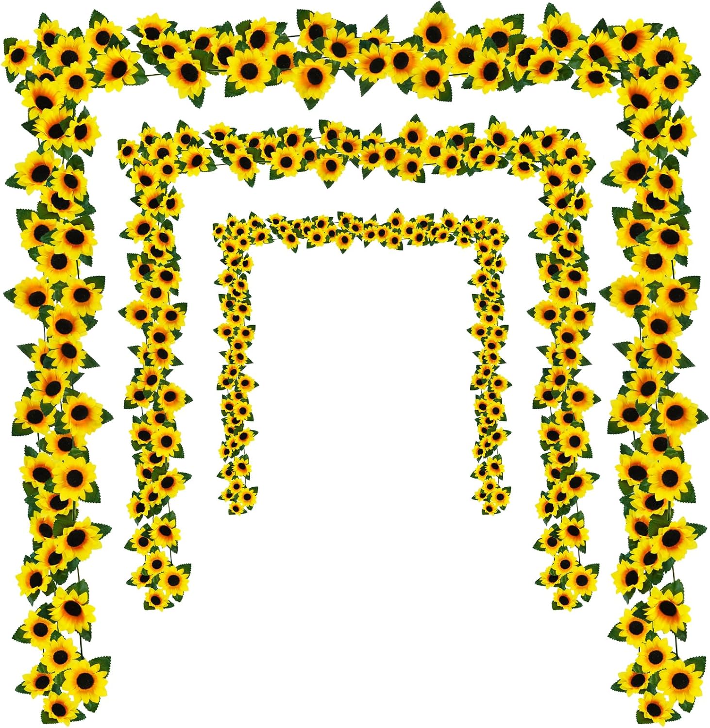 Uieke 3 Pack Artificial Sunflower Garland