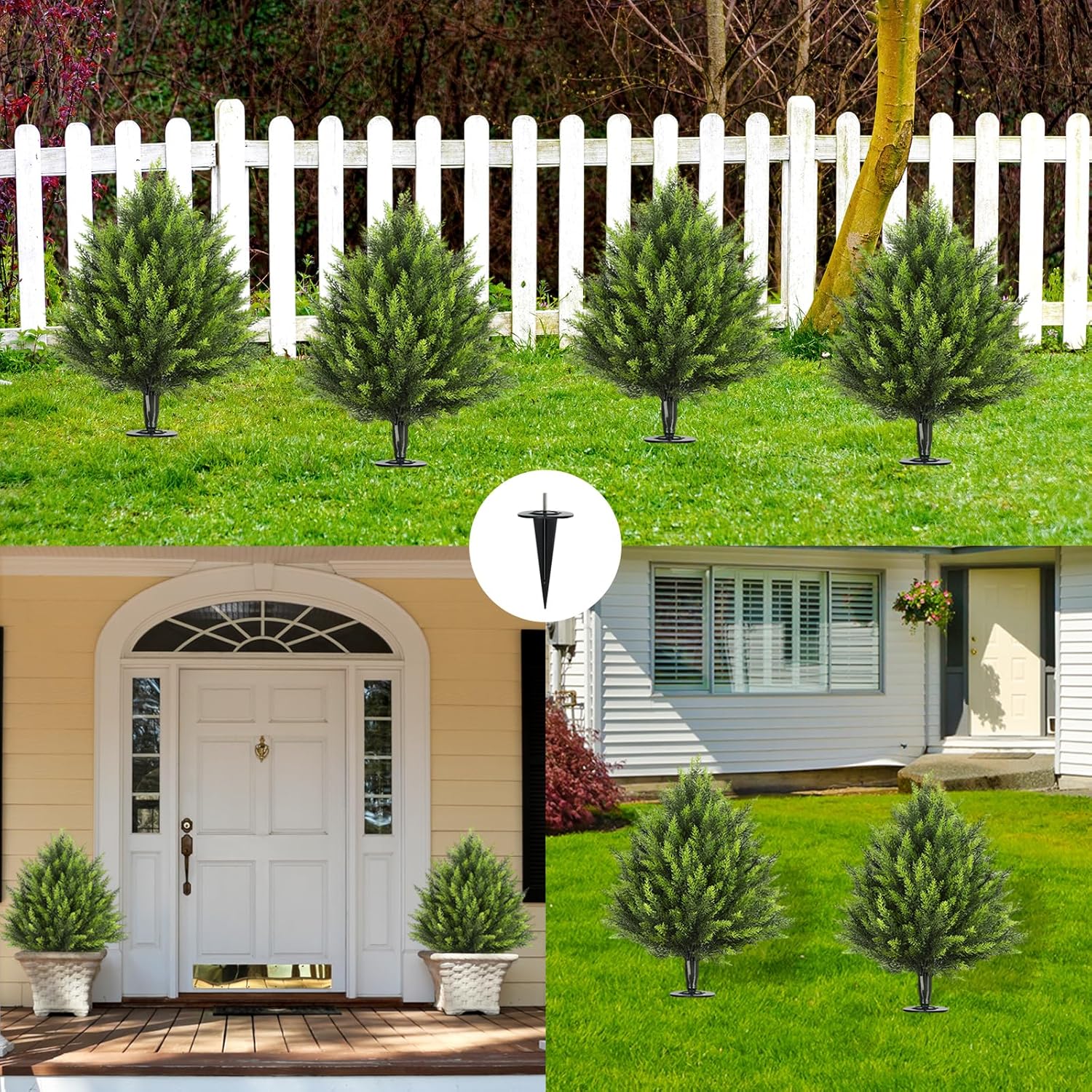 HMASYO 30 Inch Artificial Cedar Topiary Set of 2