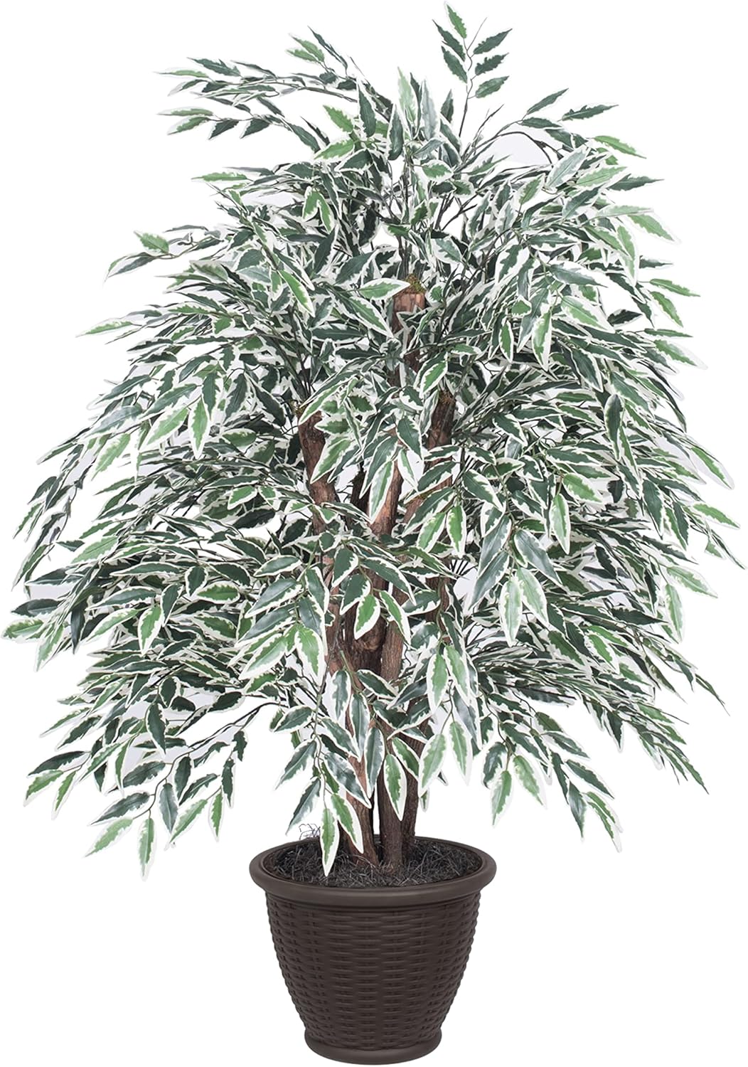 Vickerman 4 Foot Artificial Variegated Smilax Bush with Container
