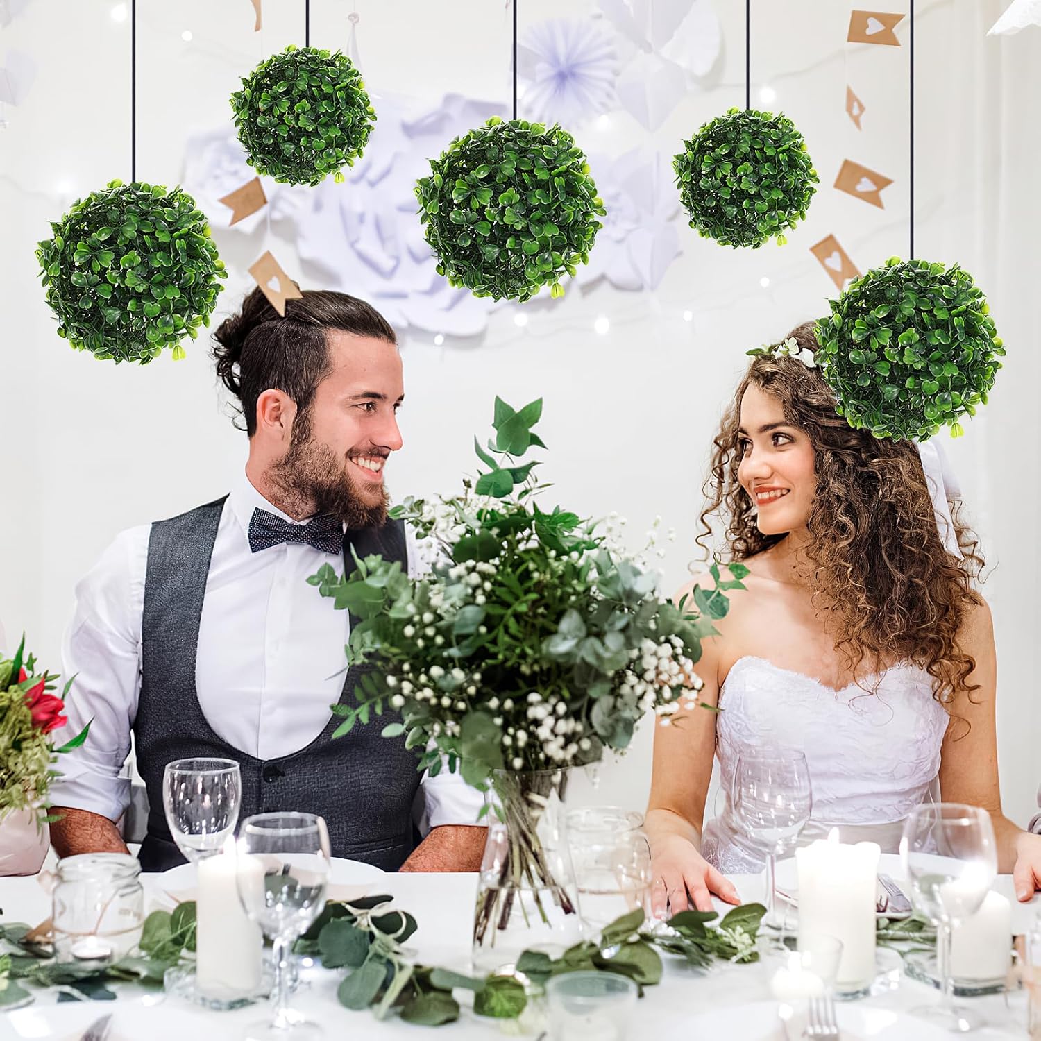 EXCEART 6pcs Artificial Topiary Ball Decor