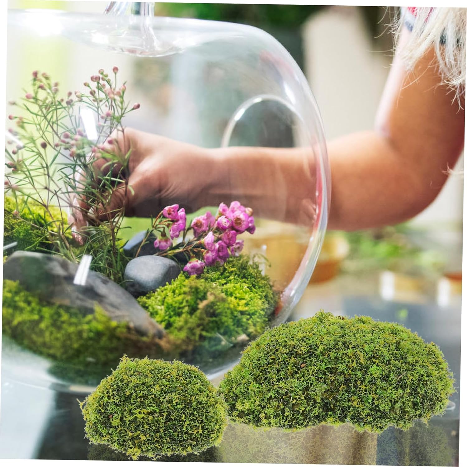 12Pcs Artificial Moss Stones for Garden Decor