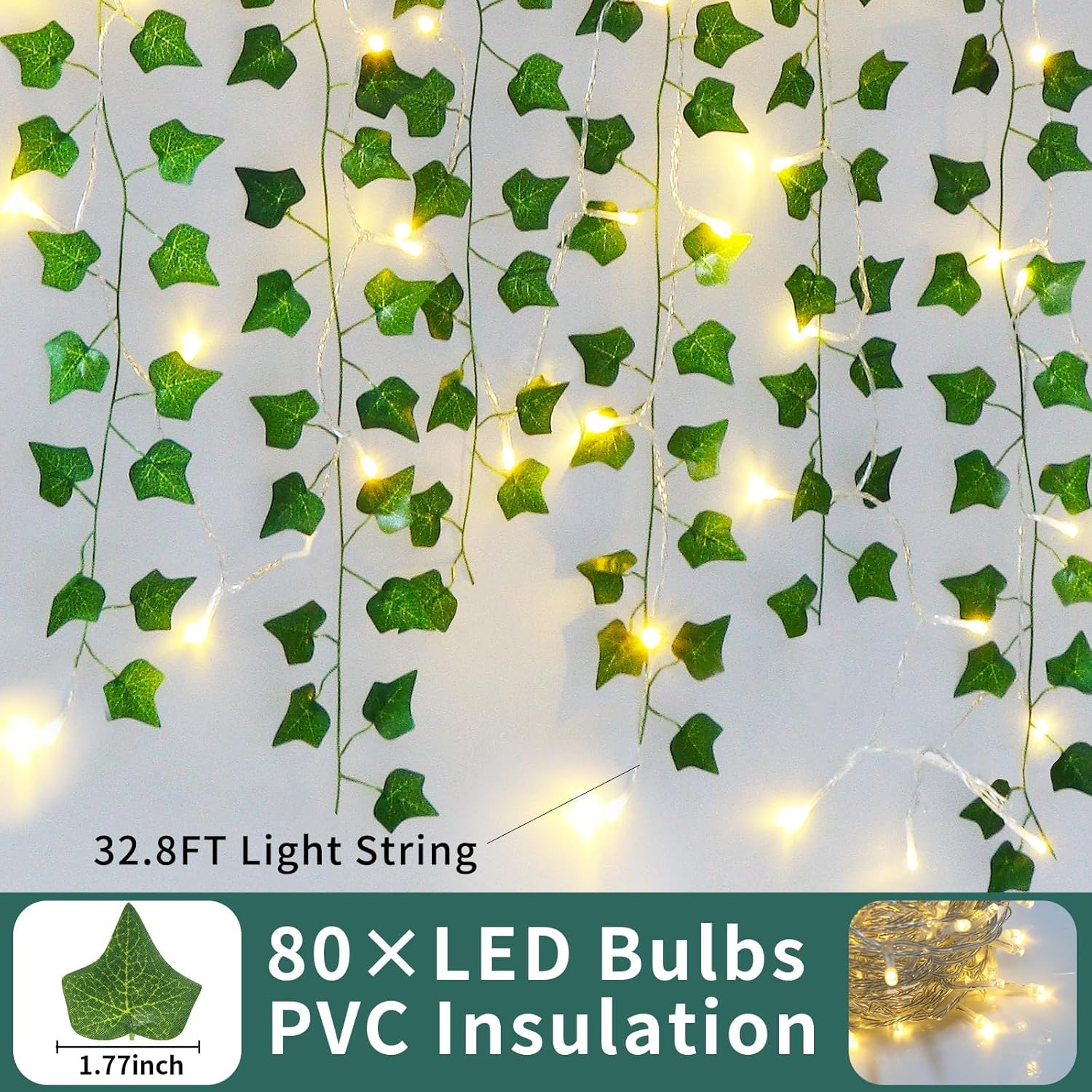 Freyalife Ivy Vines with LED Lights 12 Pack 84 FT