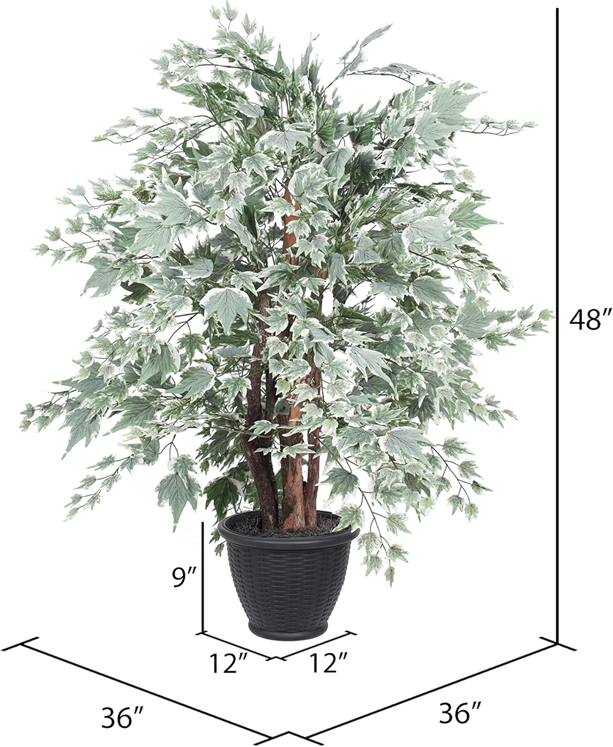 Vickerman 4ft Artificial Silver Maple Bush with Container