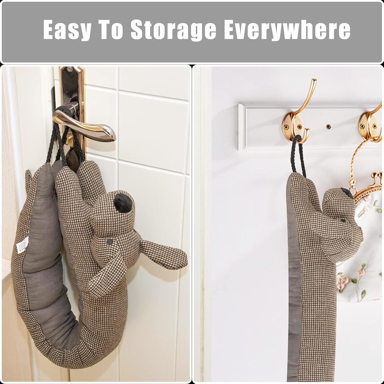 Marwood 36 Inch Decorative Snake Draft Stopper - Brown Dog