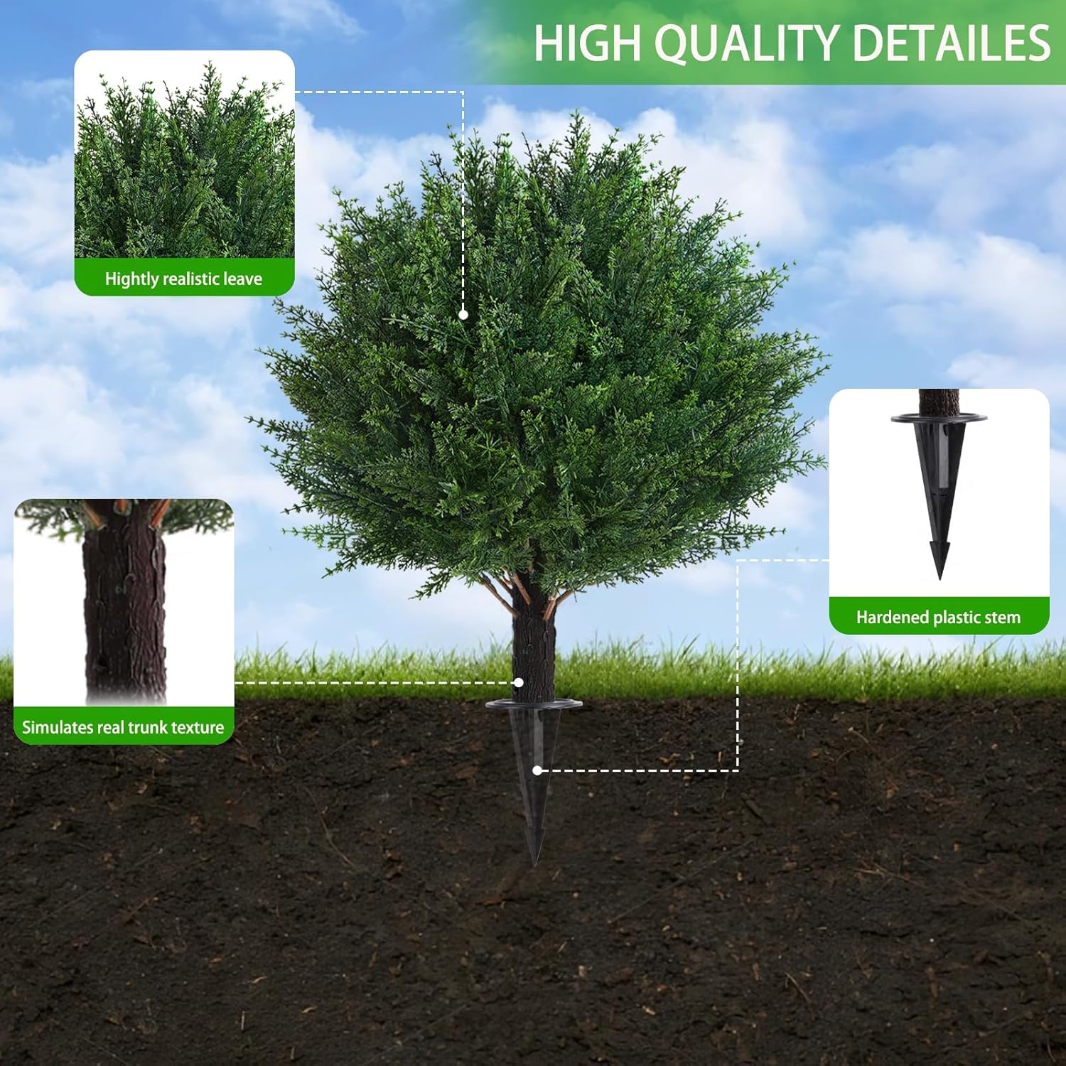 16-Inch Artificial Cypress Topiary Balls 4PCS Natural Decor
