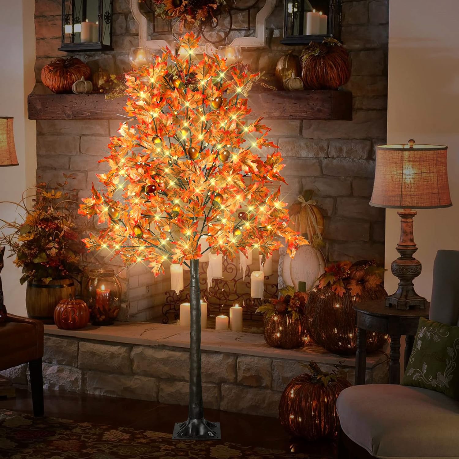 6FT Lighted Maple Tree with 130 LED Lights
