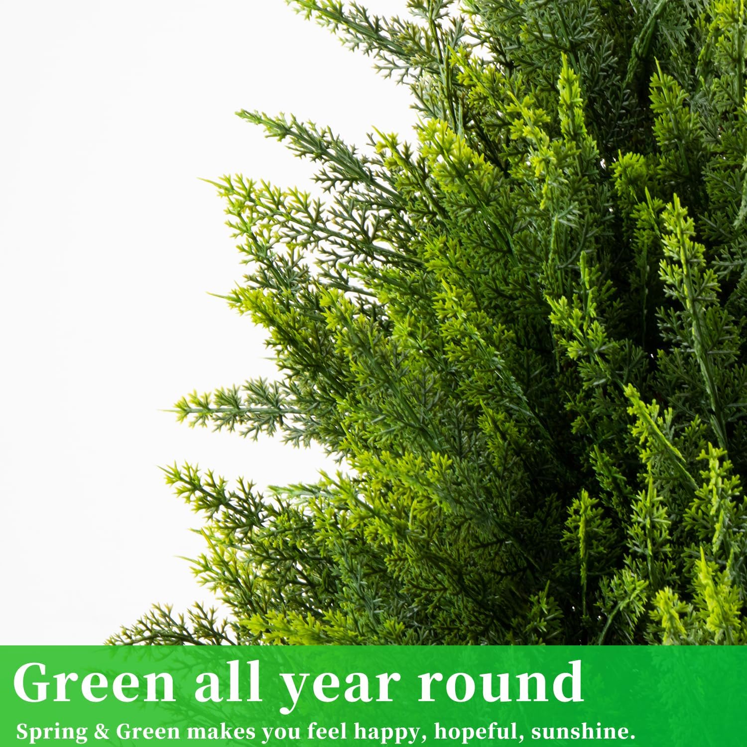 Two 3ft UV Resistant Artificial Cedar Topiary Trees Set of 2