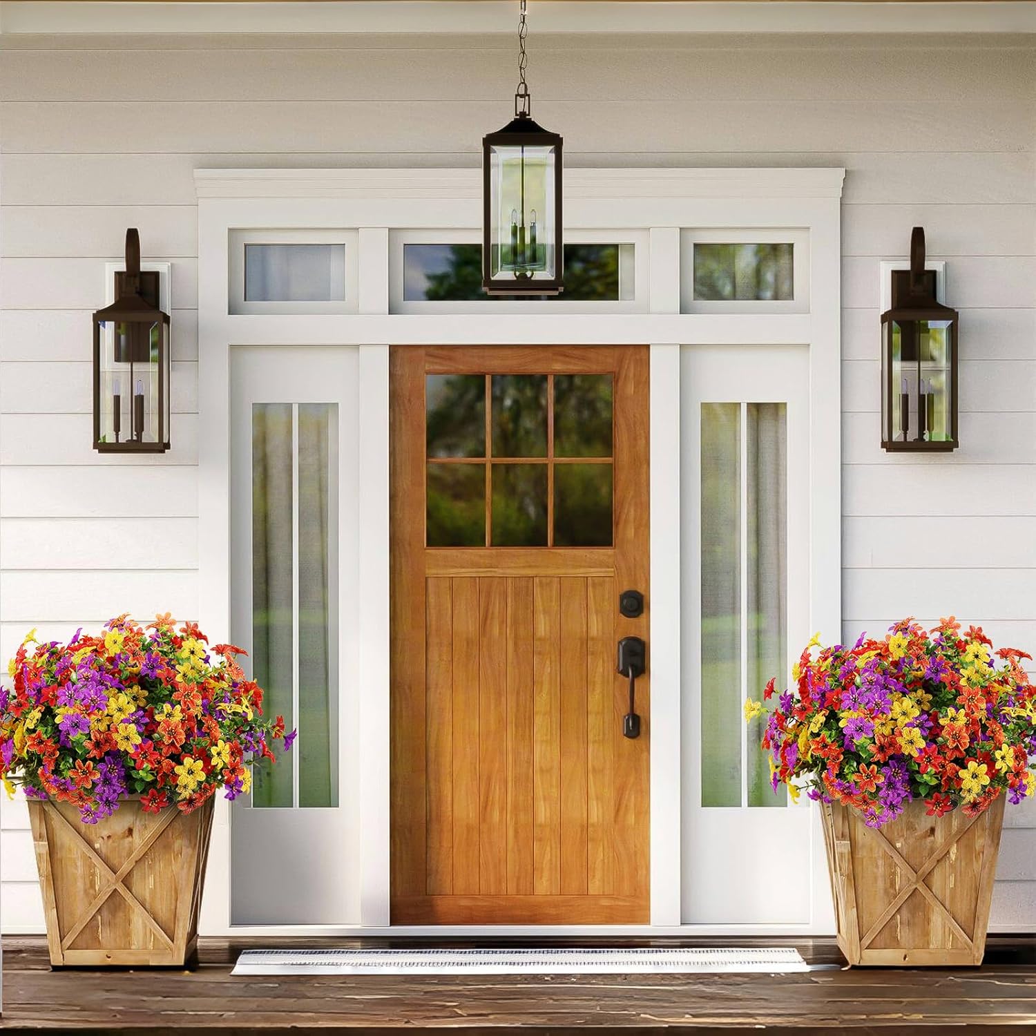 SHareconn Artificial Flowers for Outdoor Spring Decorations