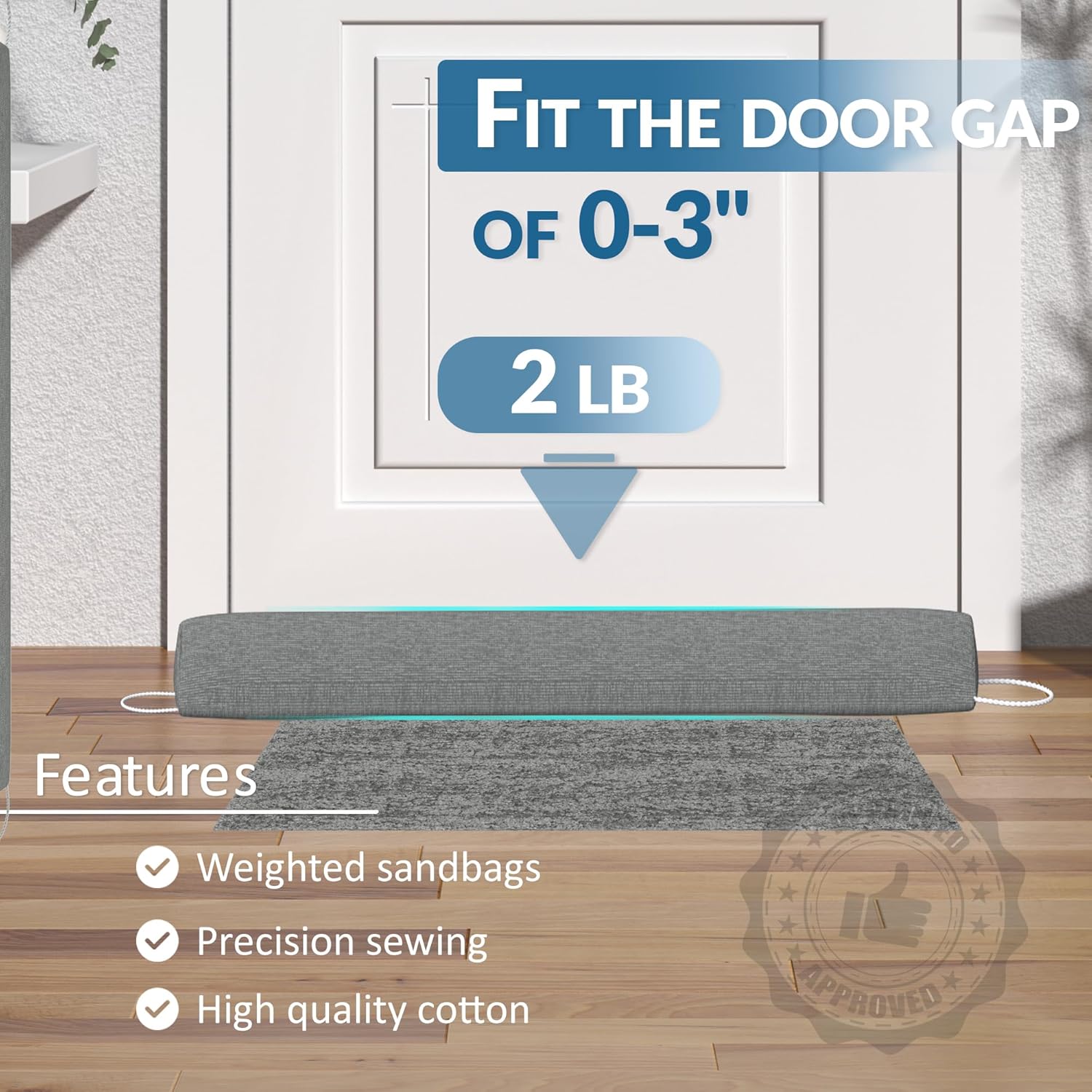 SYIPO Triangle Door Draft Stopper 354 Weighted Under Door Seal