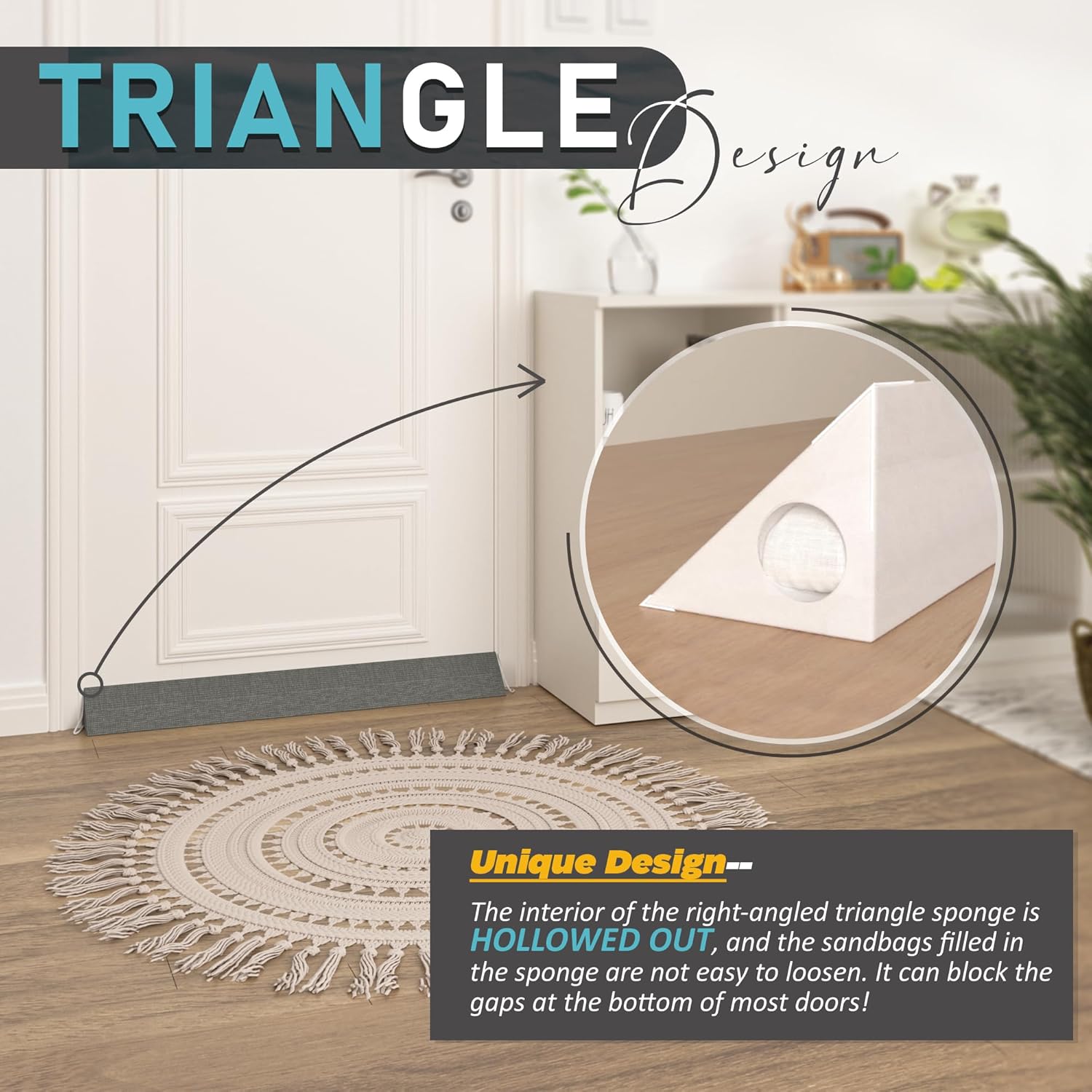 SYIPO Triangle Door Draft Stopper 354 Gray