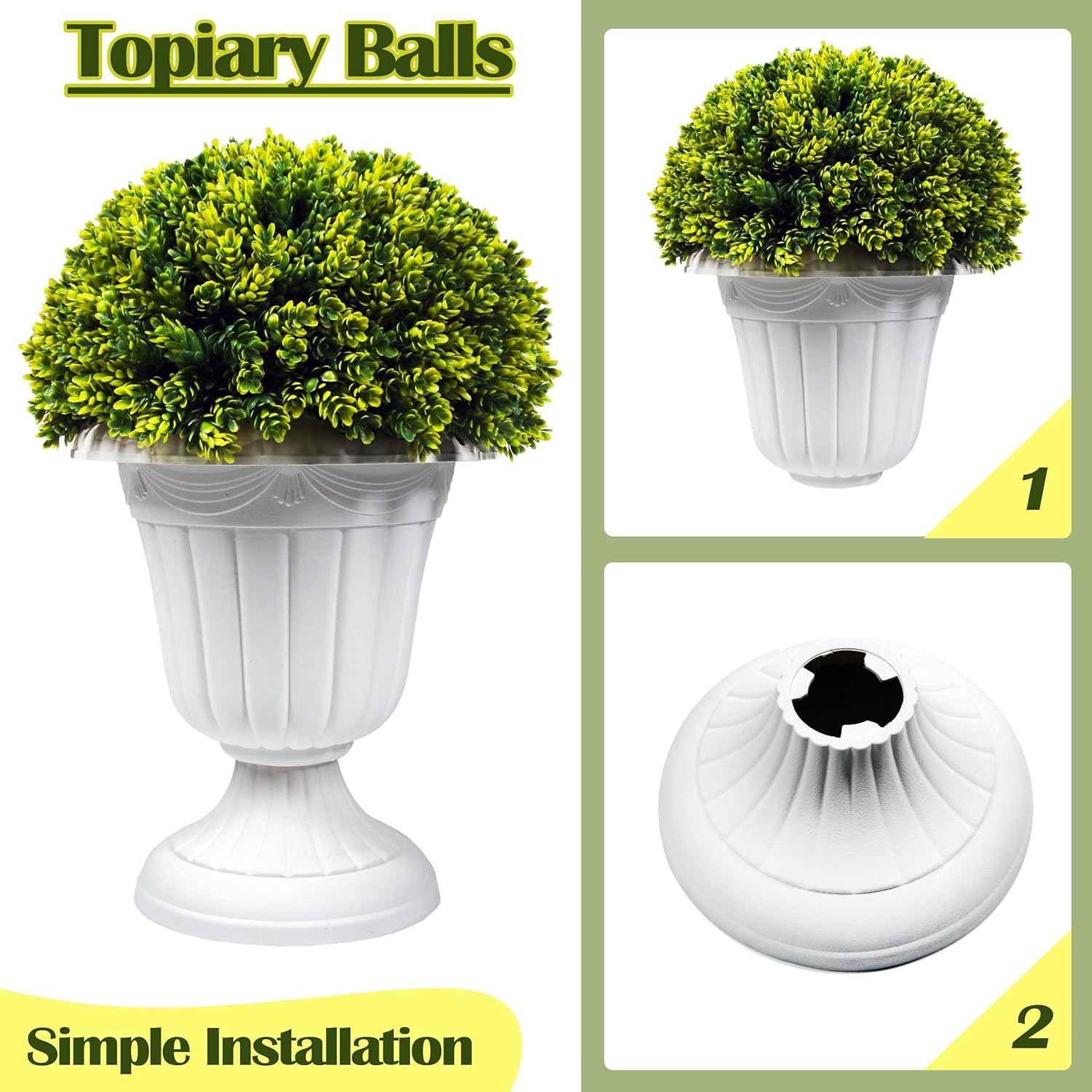 Sunnyglade 2 PCS 23 Inch Artificial Topiary Plant 1