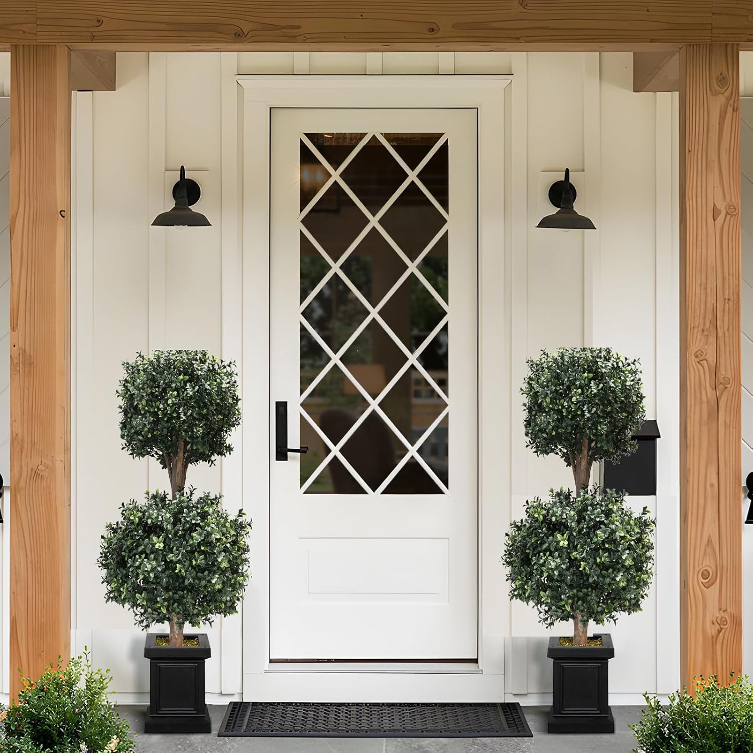 BLONYUVVC Kyesyes 4Ft Artificial Boxwood Topiary Trees 2 Pack