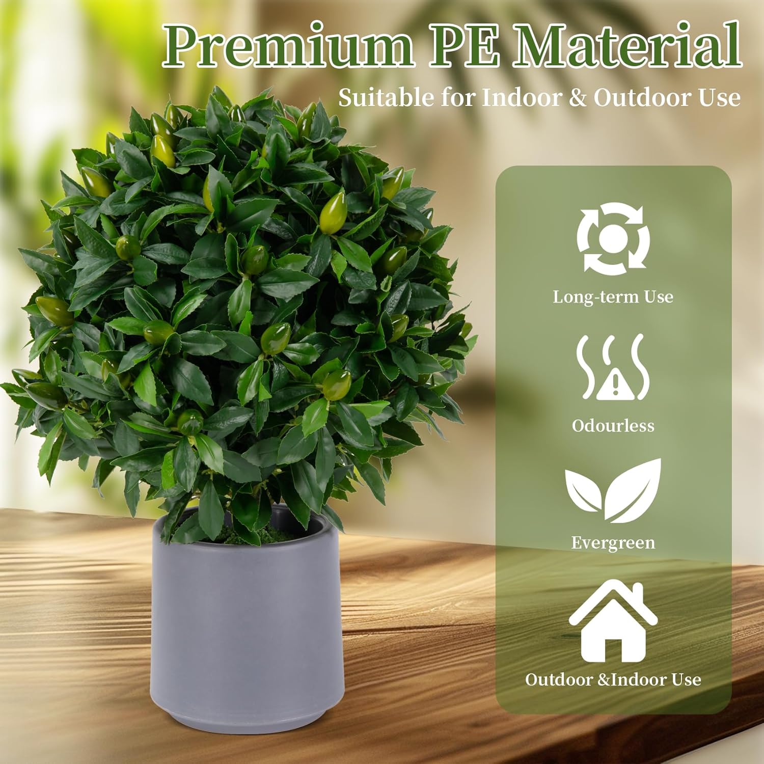 Lifelike Artificial Topiary Ball Set of 2 with Fruits