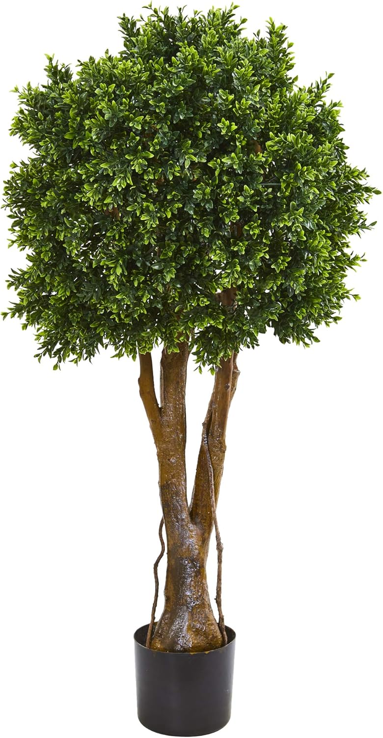 Nearly Natural 46 Inch Artificial Topiary Tree with Black Planter