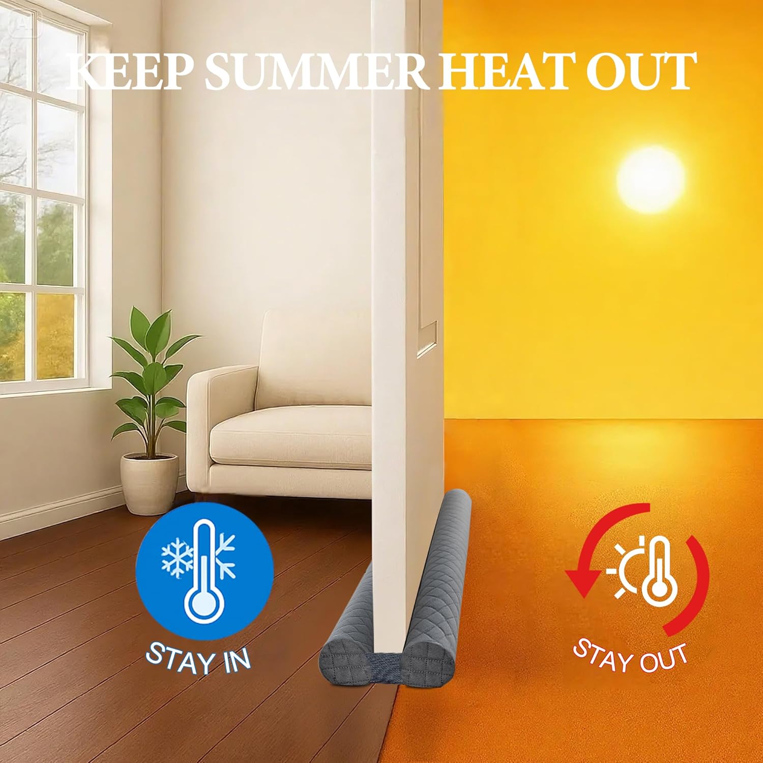 Premium Velvet Door Draft Stopper 30 to 36 Adjustable