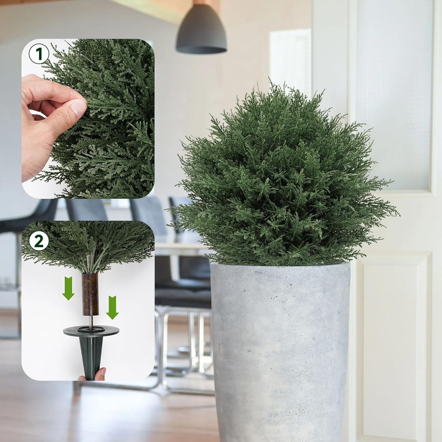 Artificial Cedar Topiary Ball Trees Set of 2
