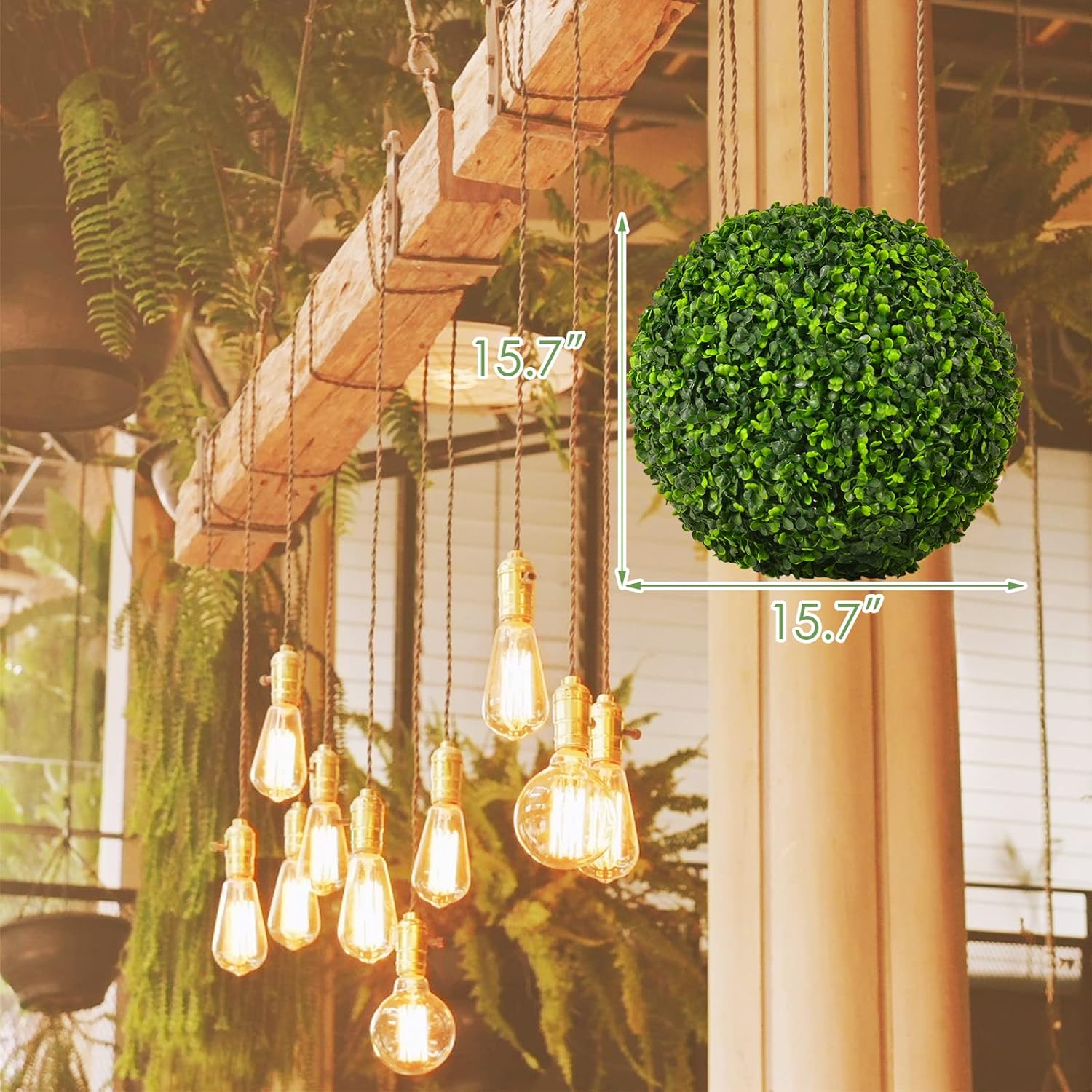 Goplus 2 PCS 157 Inch Artificial Topiary Ball Decor