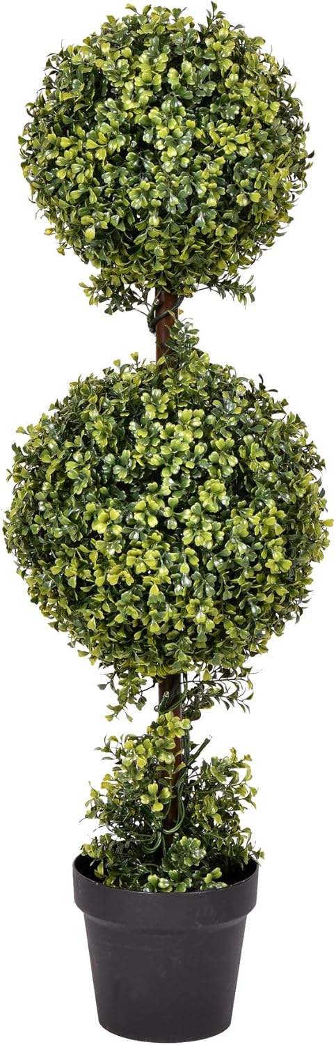Vickerman 3 Foot Artificial Boxwood Topiary Double Ball Tree