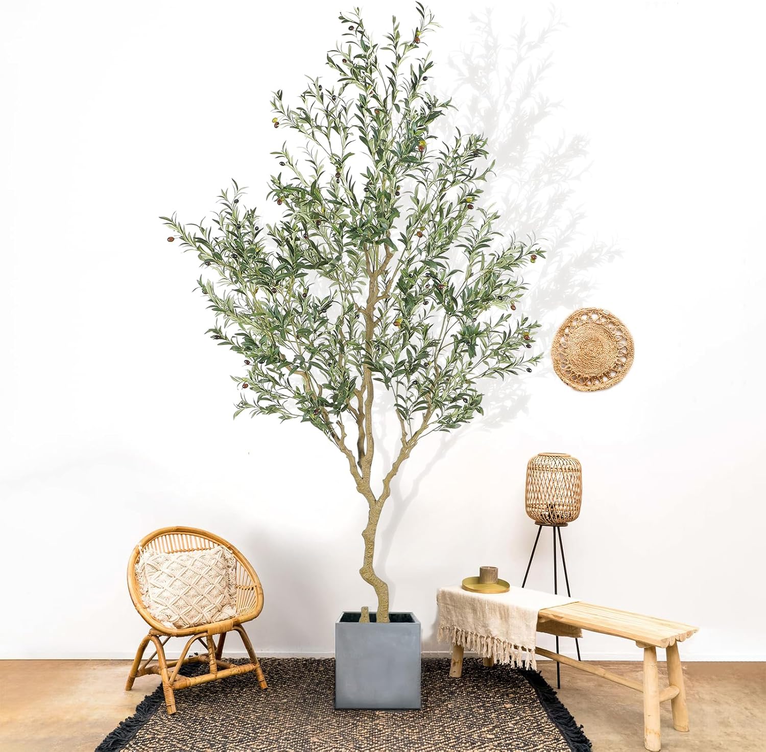 Nafresh 9ft Realistic Artificial Olive Tree Decor