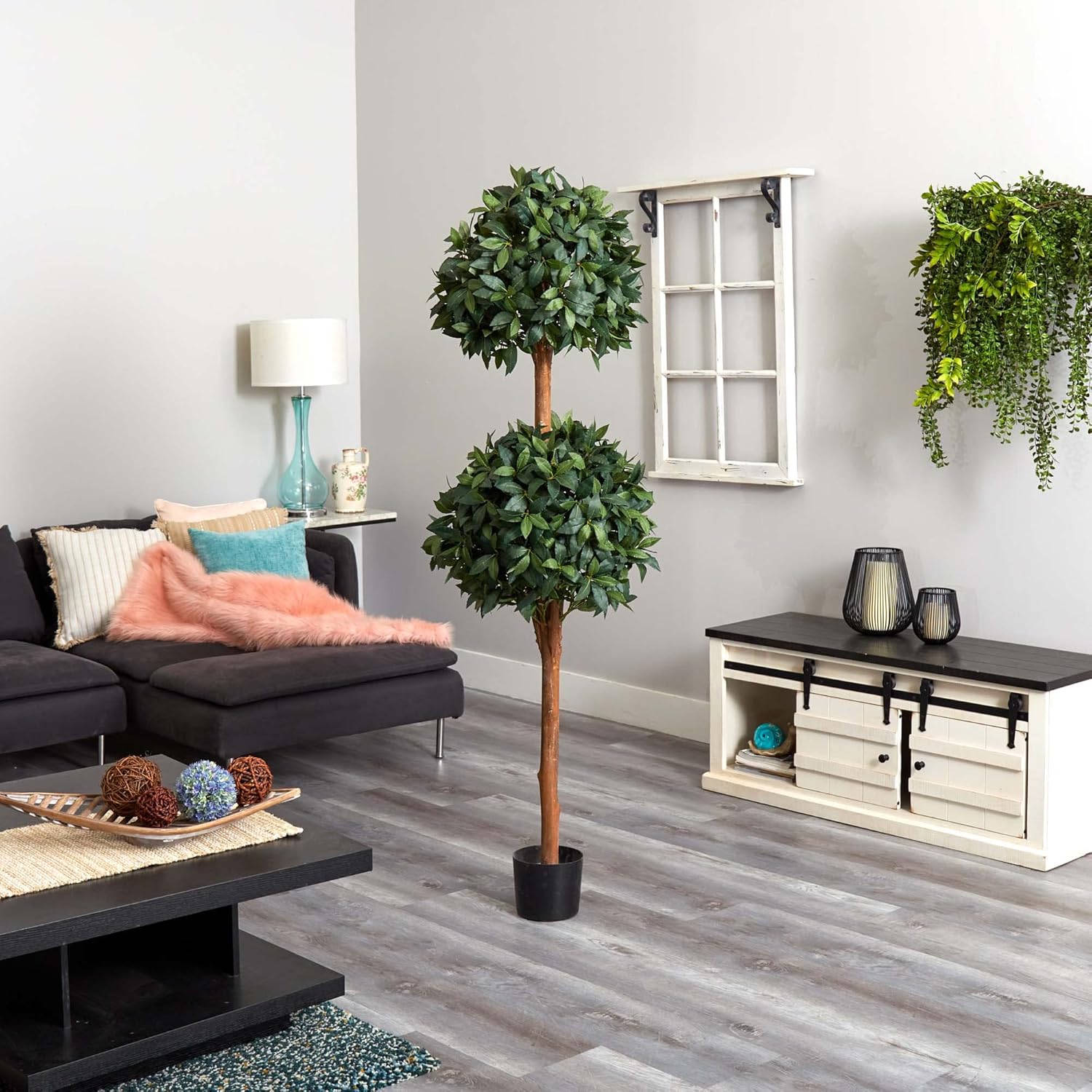 Nearly Natural 6ft Sweet Bay Double Ball Topiary