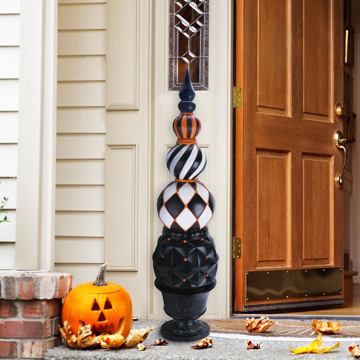 Haunted Hill Farm 4-Ft Tall Pedestal Topiary Halloween Decoration