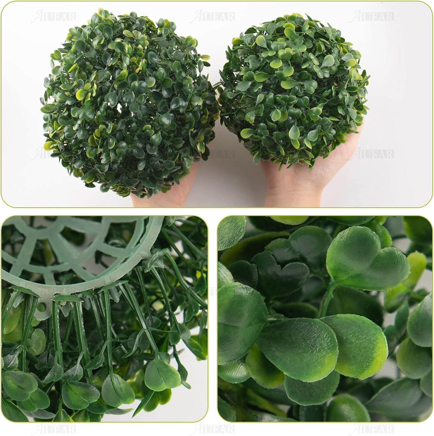 AUEAR Artificial Boxwood Topiary Balls 6 Inch 7 Inch 2 Pack