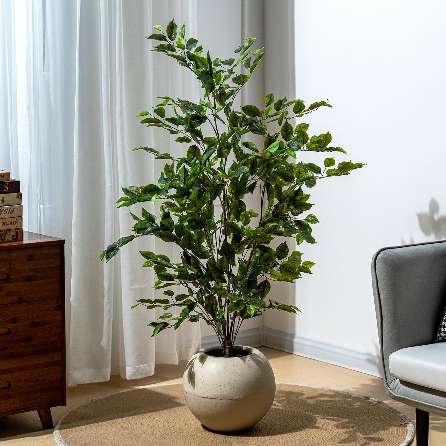 Bailikang Artificial Ficus Tree 4ft Indoor Decor