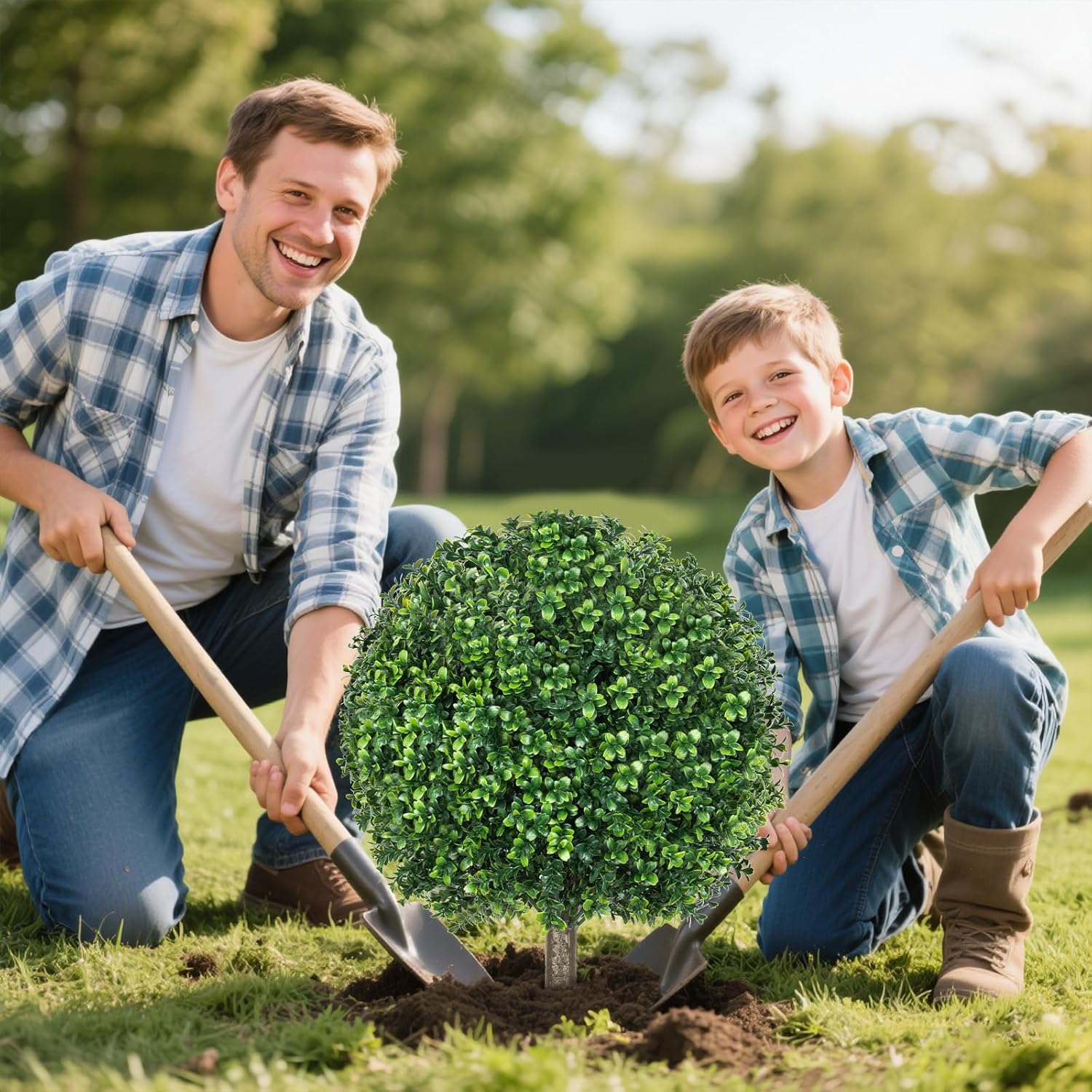256 Inch Artificial Boxwood Topiary Ball Trees 2 Pack