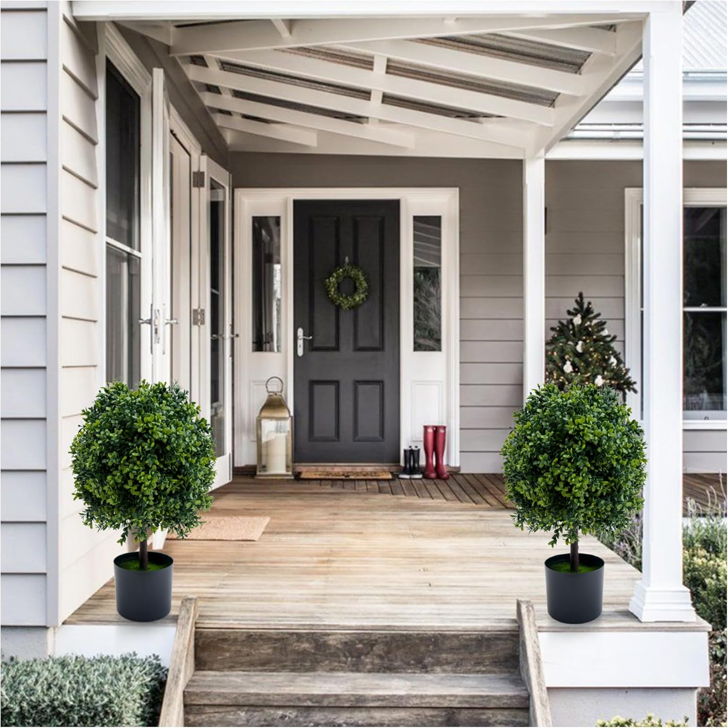 GarveeHome Artificial Topiary Trees Set of 2
