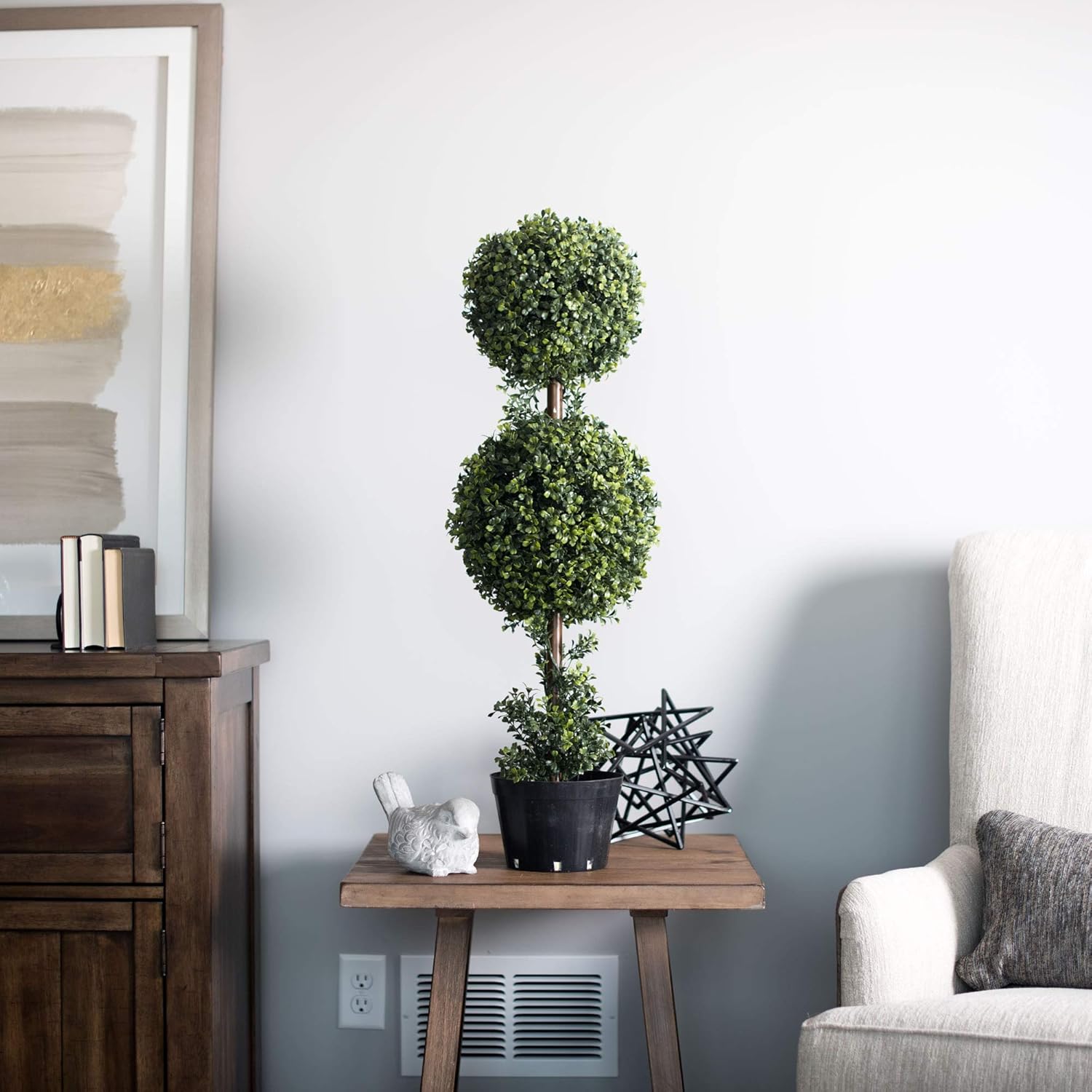 Vickerman 3 Foot Artificial Boxwood Topiary Double Ball Tree