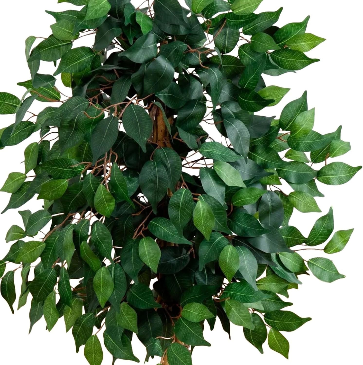 Nearly Natural 3ft Triple Trunk Artificial Ficus Tree with Black Pot