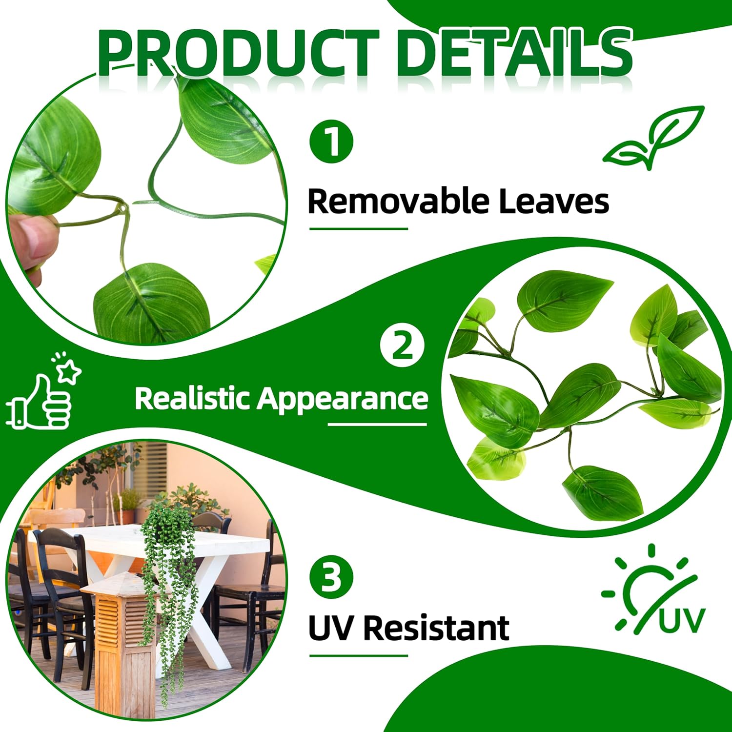 4 Pack Artificial Hanging Plants for Home Decor