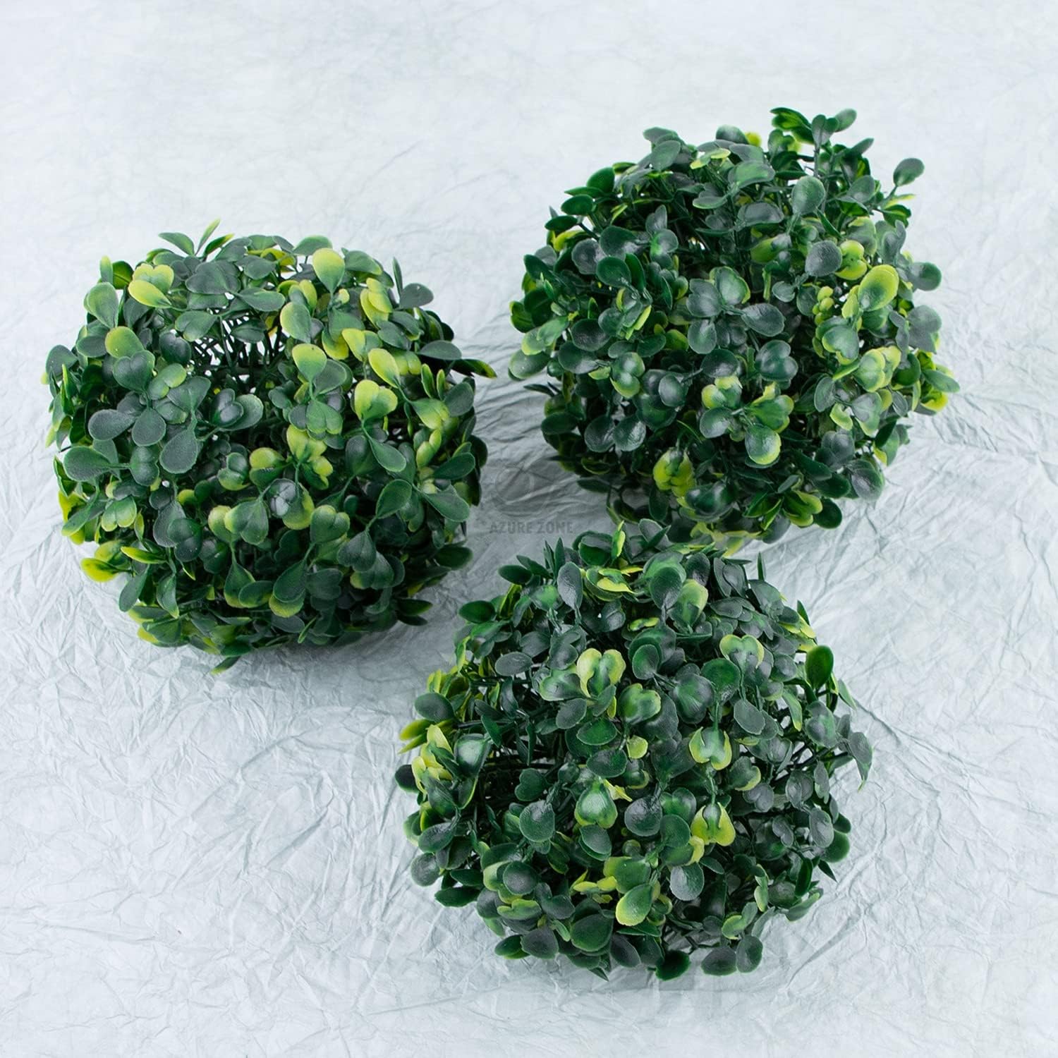 Azure Zone Pack of 6 4 Inch Artificial Boxwood Topiary Plants