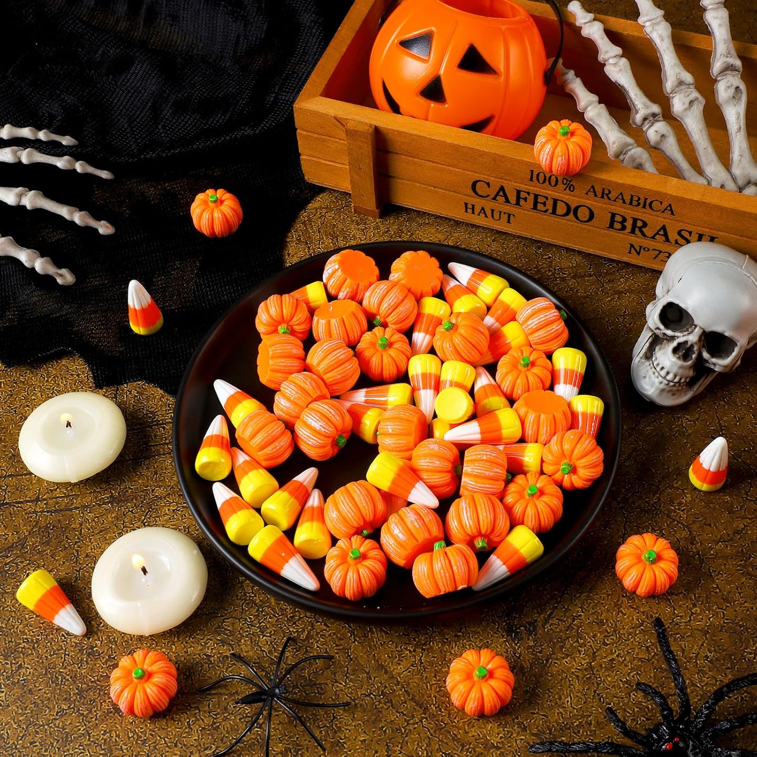 Wettarn 60 Pcs Halloween Resin Charms for DIY Crafts