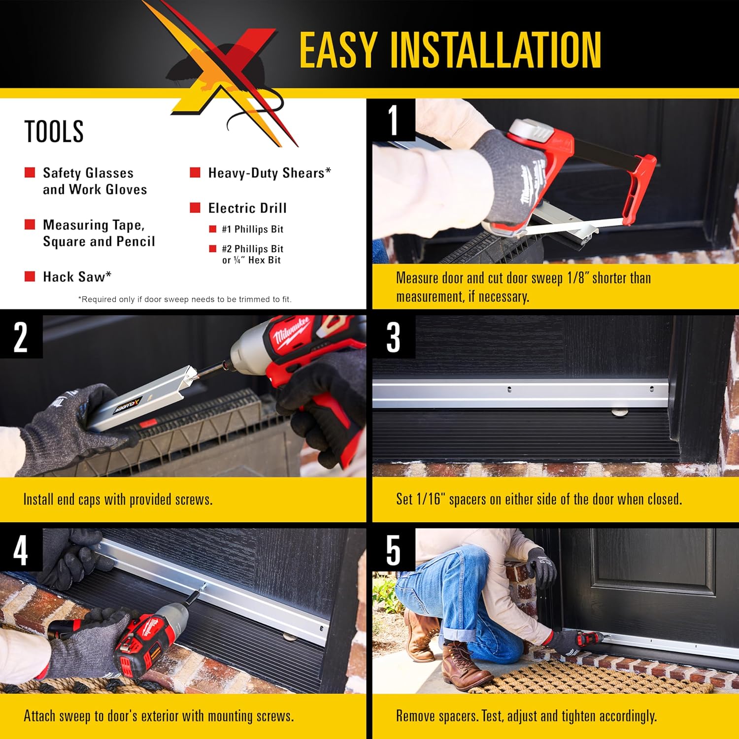 Xcluder 36 In Versa Line Rodent Proof Door Sweep Mill Aluminum