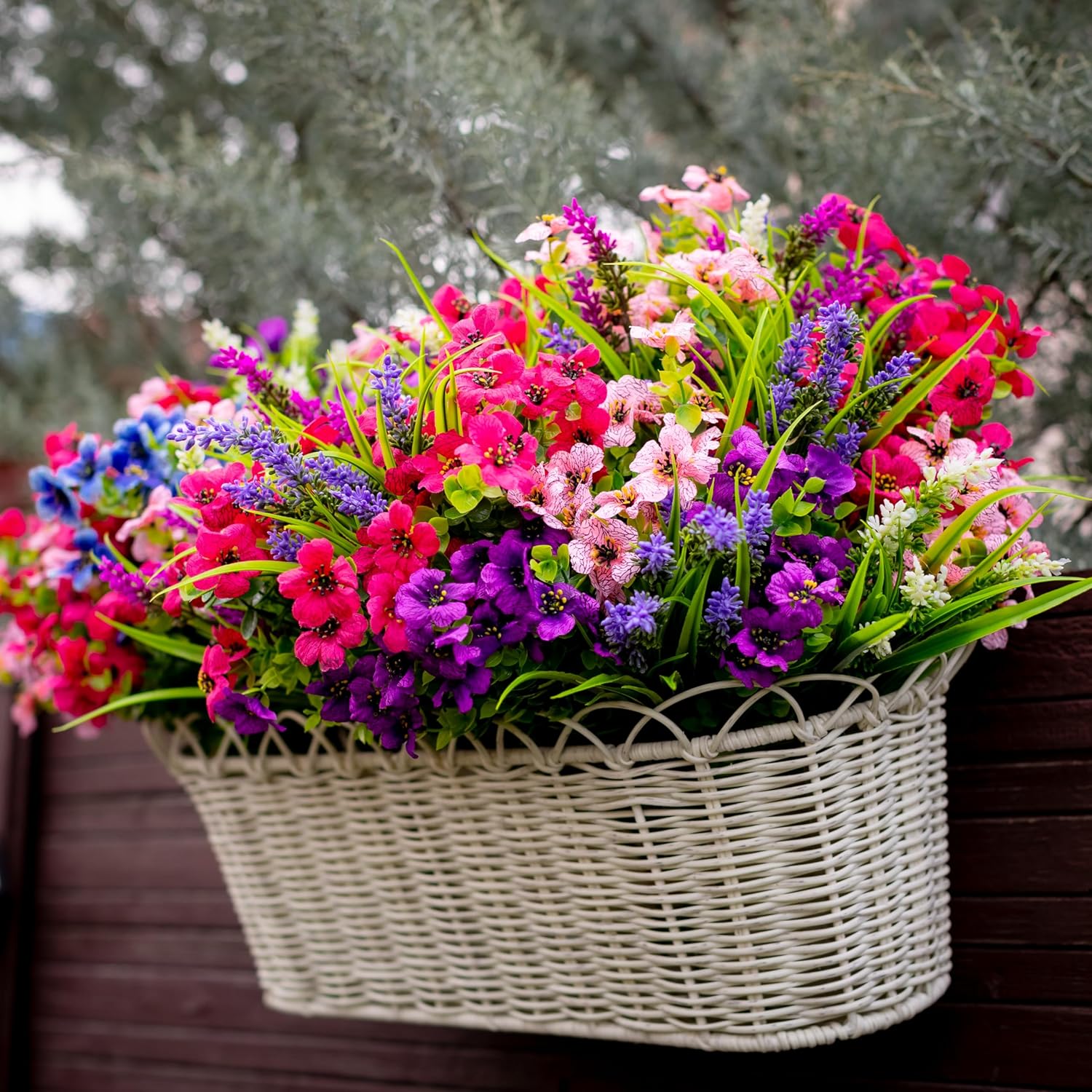 AXYLEX Artificial Flowers Outdoor Set 16 Bundles UV Resistant