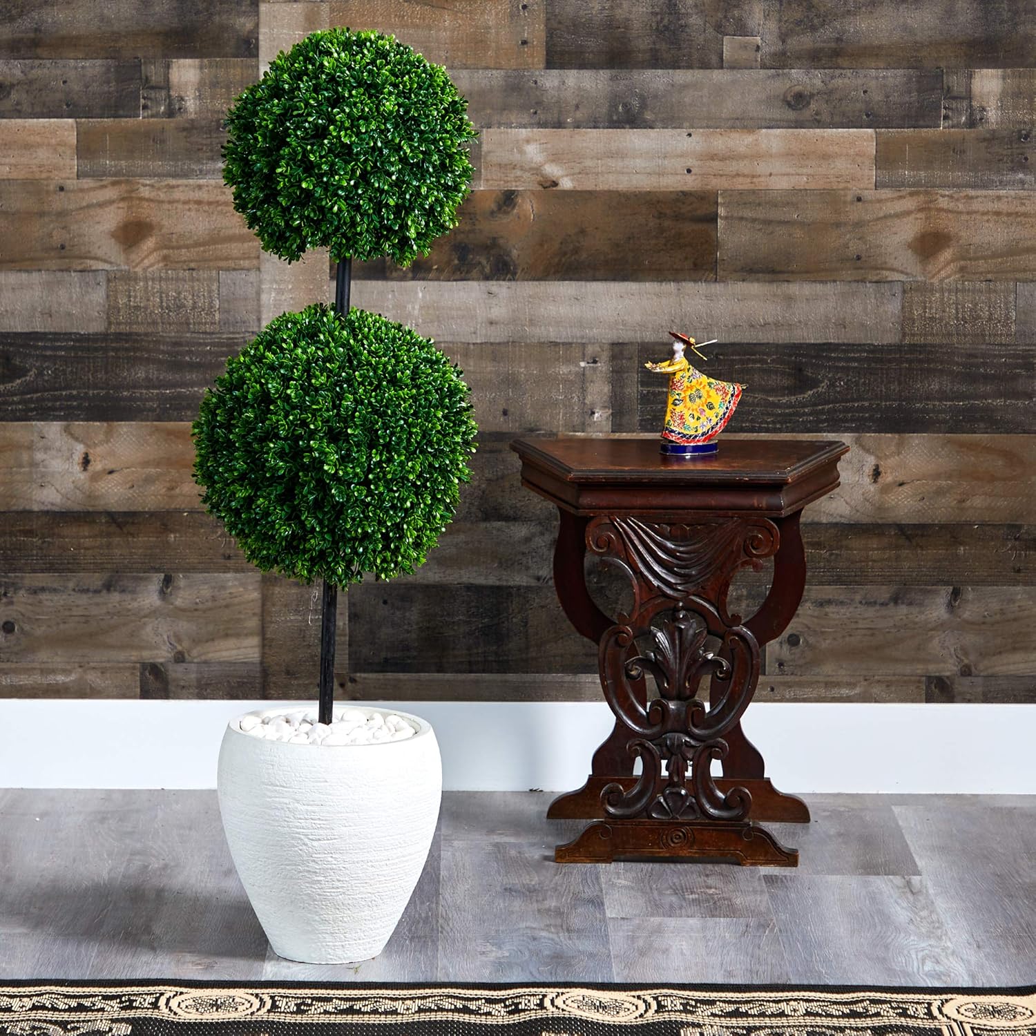 Nearly Natural 4ft Boxwood Double Ball Artificial Topiary Tree