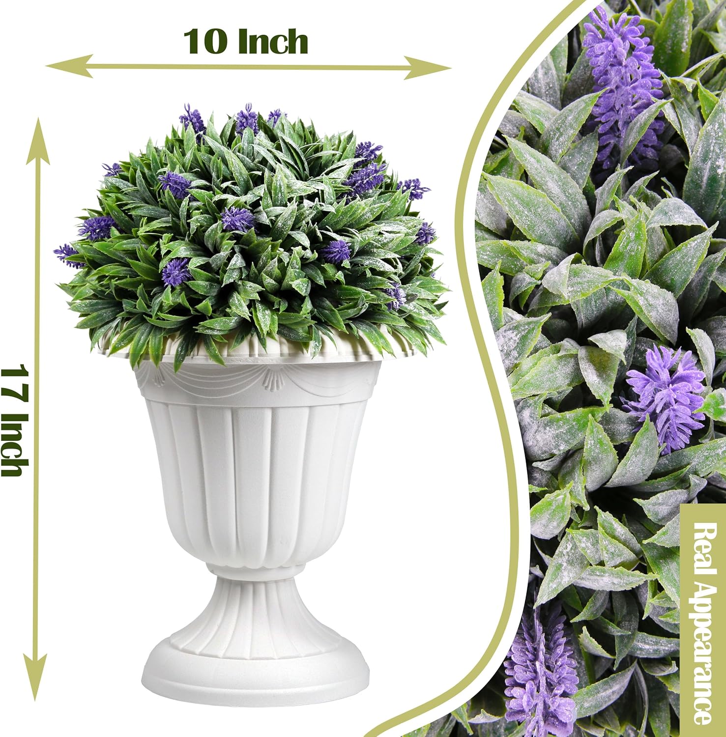 Sunnyglade 2 Pack 17 Inch Artificial Lavender Topiary Trees