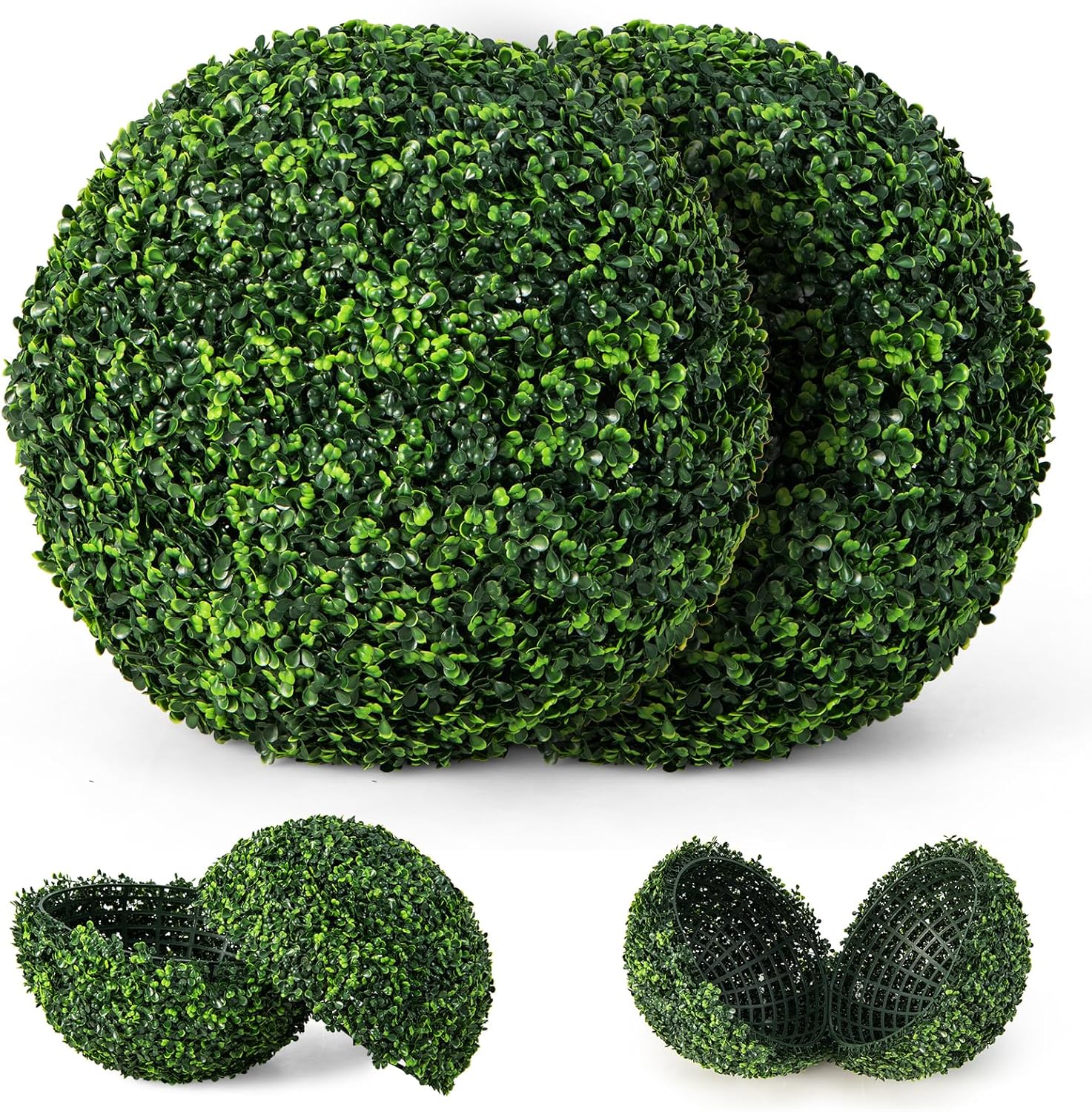 GOFLAME 2PCS 19 Inch Artificial Boxwood Topiary Balls