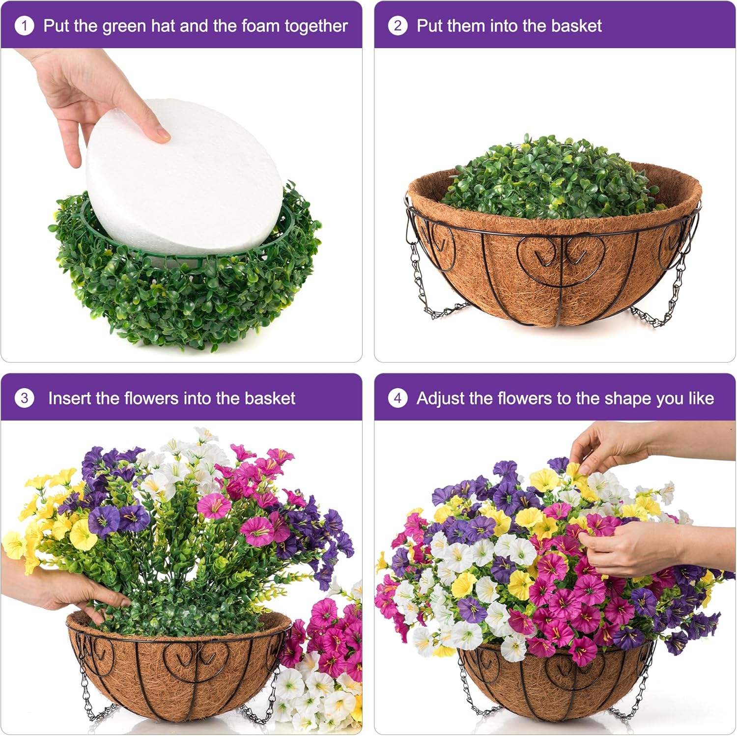 Ivydale Artificial Hanging Morning Glory Flowers Basket