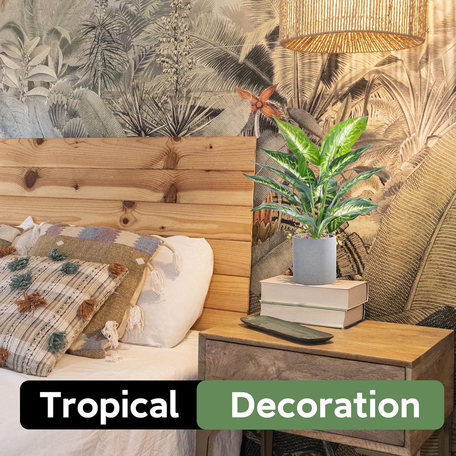 16 Inch Artificial Taro Plants for Home Office Decor