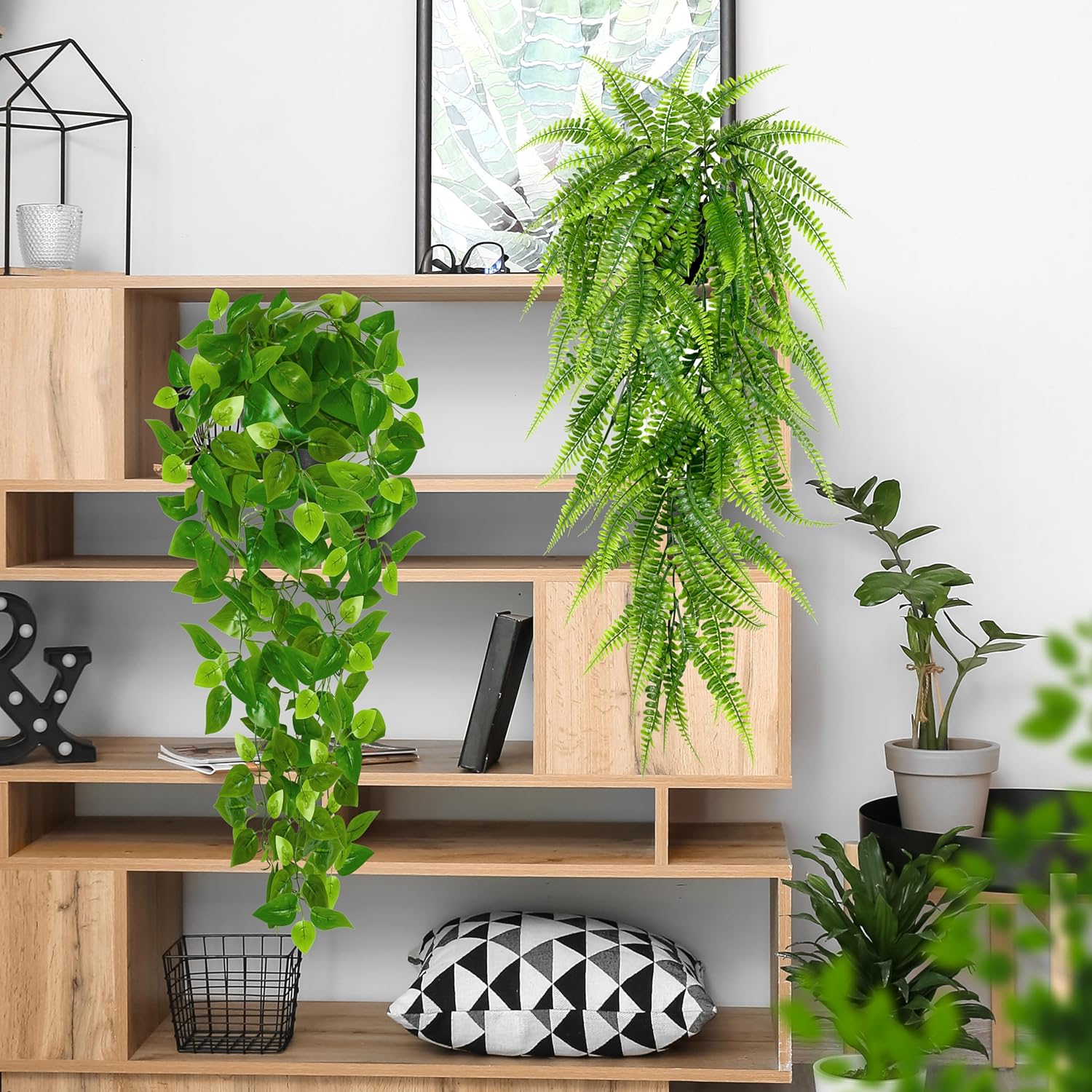 4 Pack Artificial Hanging Plants for Home Decor