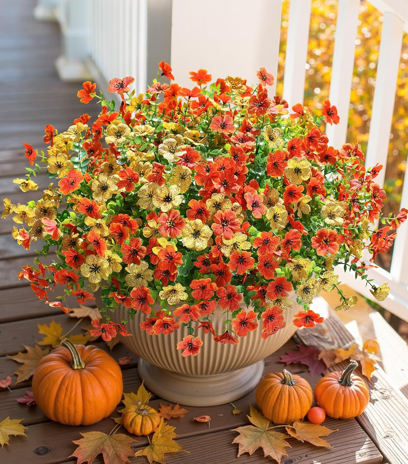HyeFlora Artificial Fall Flowers Faux Mums Plants