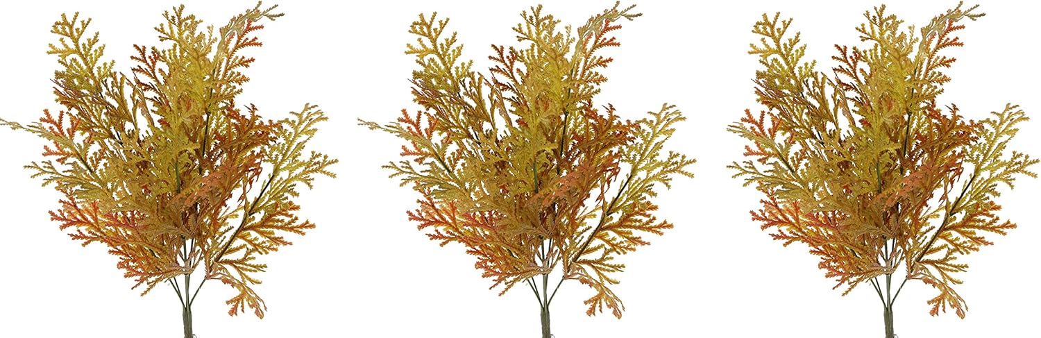 Admired By Nature Faux Fern Bush 3 Pack 20 Inch Gold Rust