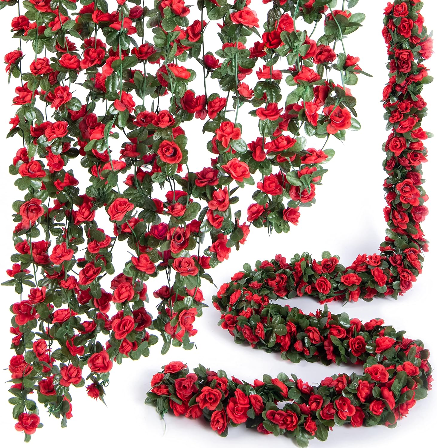 8 Pcs 66FT Artificial Rose Vine Garland for Home and Events